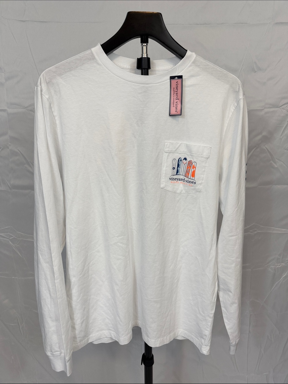 Vineyard Vines Shirt Mens S White Long Sleeve Pocket Board Meeting Snowboard Ski